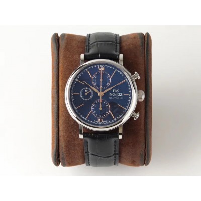 [ZF공장]IWC 포르토피노 크로노 블루다이얼 골드핸즈 가죽스트랩