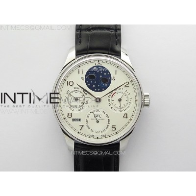 Portuguese IW503406 Real PR SS APSF 11 Best Edition White Dial On Black Leather Strap A52610