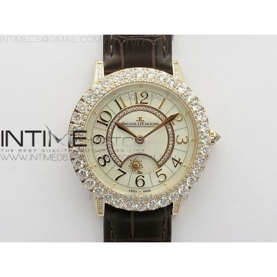 Rendez-Vous Night & Day RG Diamonds Bezel ZF 11 Best Edition White MOP Dial on Black Leather Strap A898