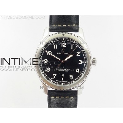 Navitimer 8 A17314 SS ZF 11 Best Edition Black dial On black leather strap A2824