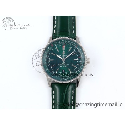 [TF공장]브라이틀링 Navitimer 1 SS 41mm Green Bezel Green Dial on Green Leather Strap A2824